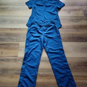 Dickies Women's Teal Flare Pants & Top Scrub Set